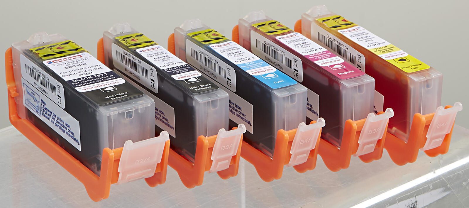 edding Druckerpatronen EDD-514 schwarz, cyan, magenta, gelb kompatibel zu Canon PGI-570XL/CLI-571XL BK/C/M/Y, 5er-Set