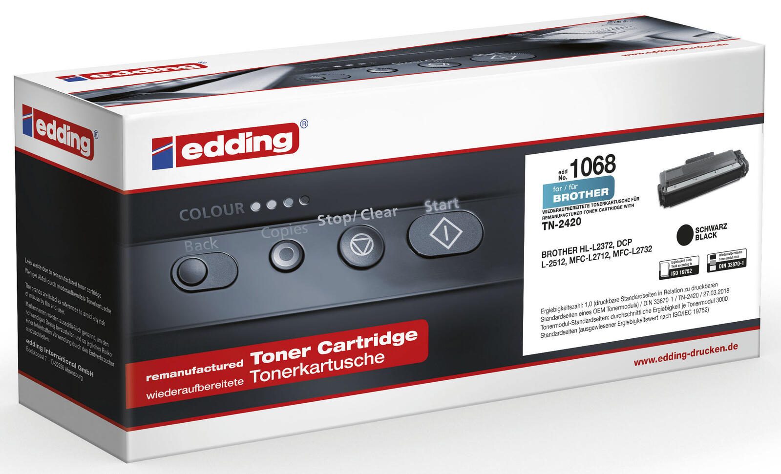 edding Toner EDD-1068 schwarz kompatibel zu brother TN-2420/2410