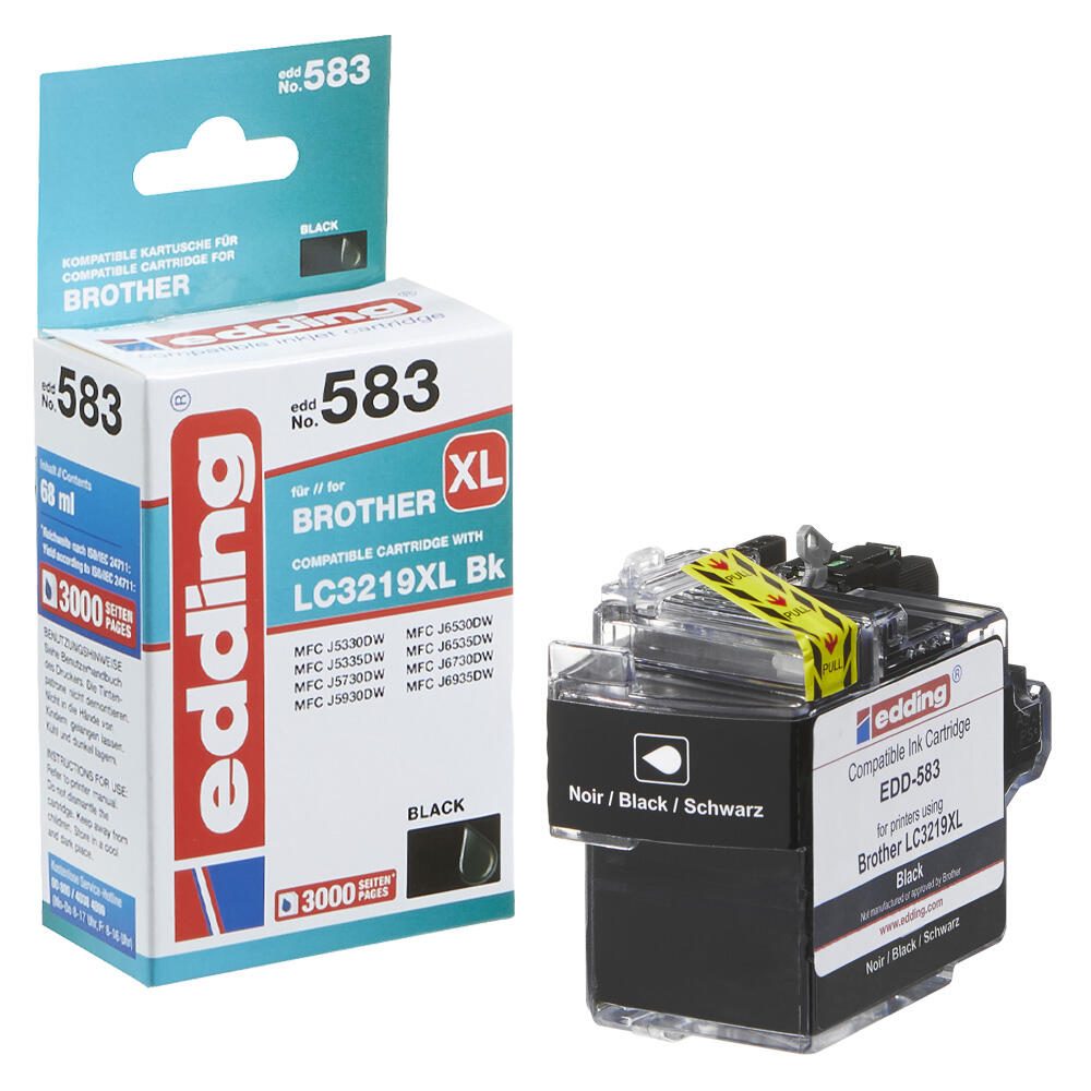 edding Druckerpatrone EDD-583 schwarz kompatibel zu brother LC-3219XLBK