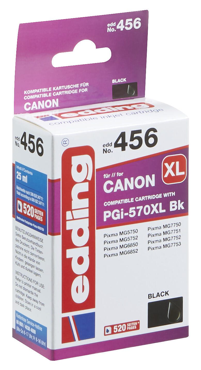 edding Druckerpatrone EDD-456 schwarz kompatibel zu Canon PGI-570 XL