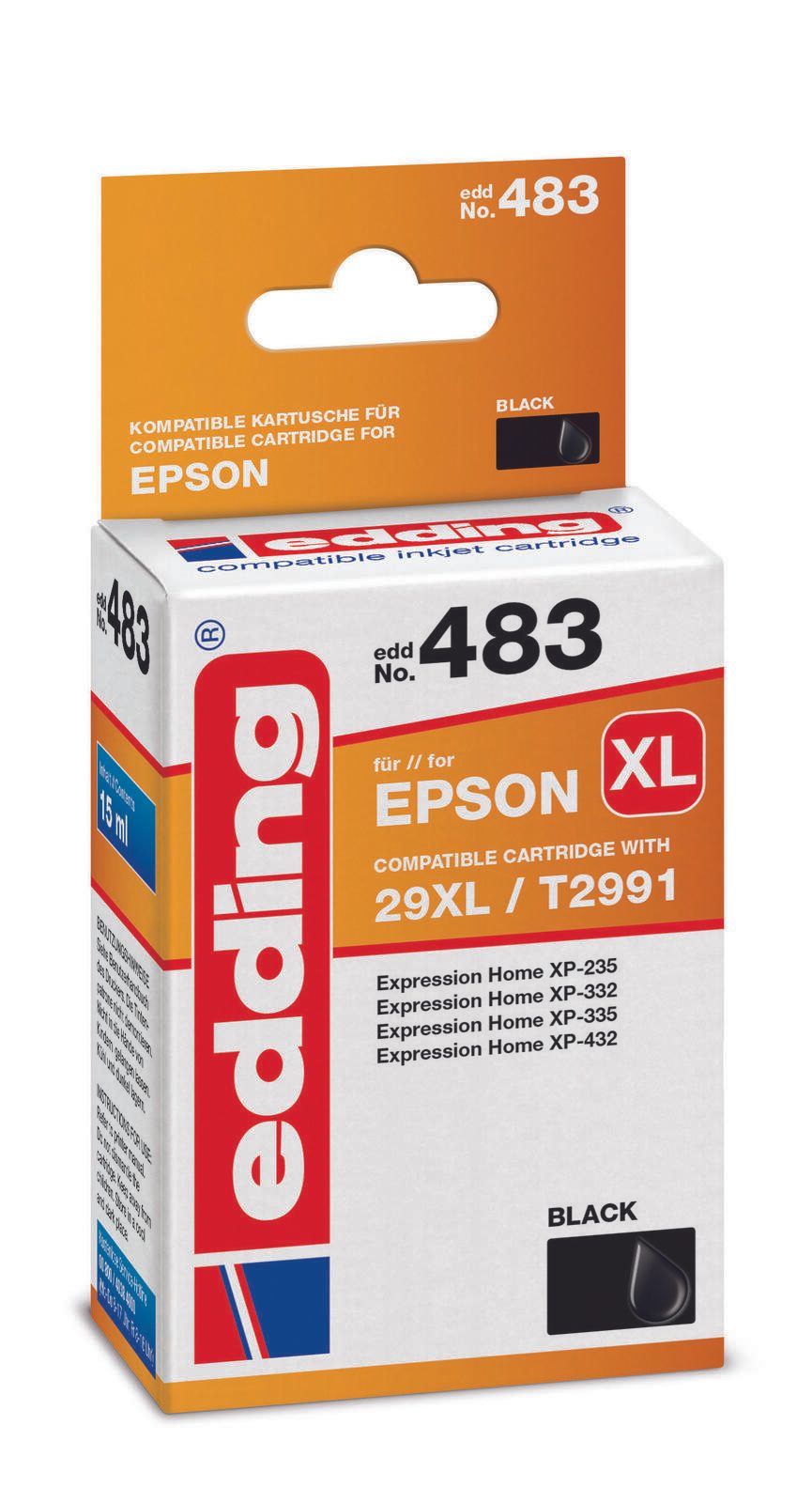 edding Druckerpatrone EDD-483 schwarz kompatibel zu EPSON 29XL / T2991XL