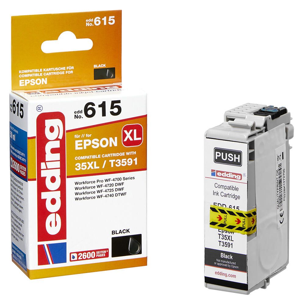 edding Druckerpatrone EDD-615 schwarz kompatibel zu EPSON 35XL / T3591XL