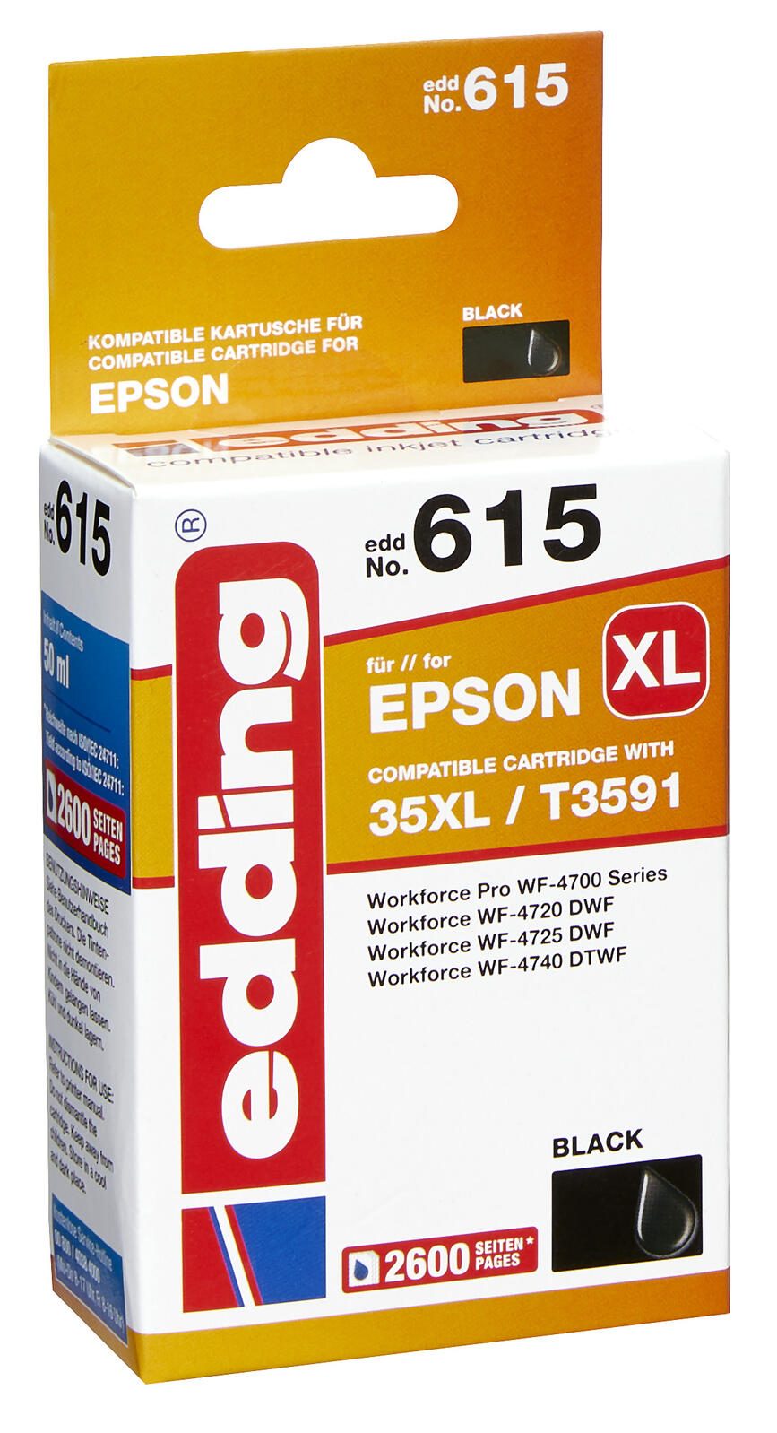 edding Druckerpatrone EDD-615 schwarz kompatibel zu EPSON 35XL / T3591XL