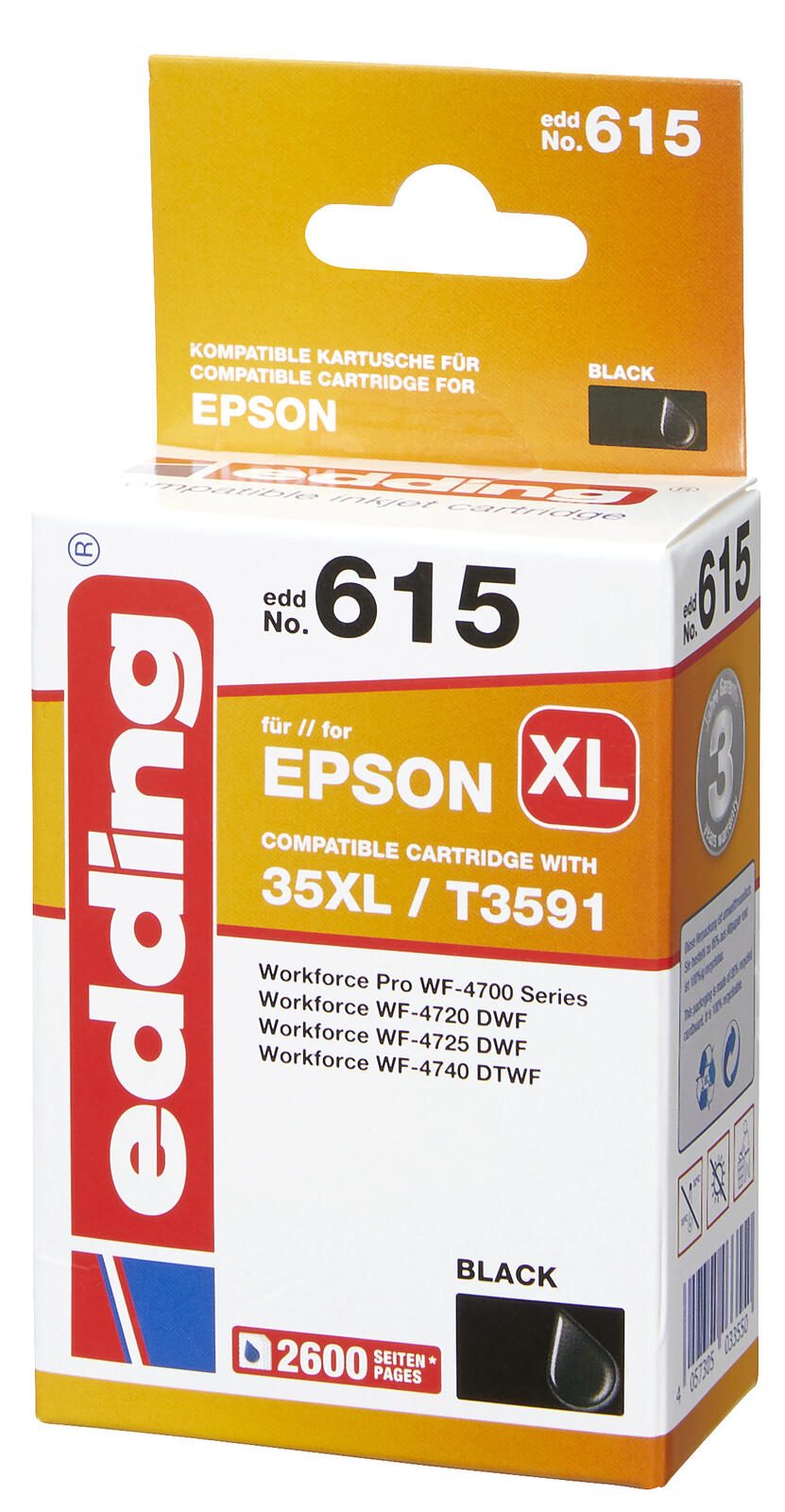 edding Druckerpatrone EDD-615 schwarz kompatibel zu EPSON 35XL / T3591XL