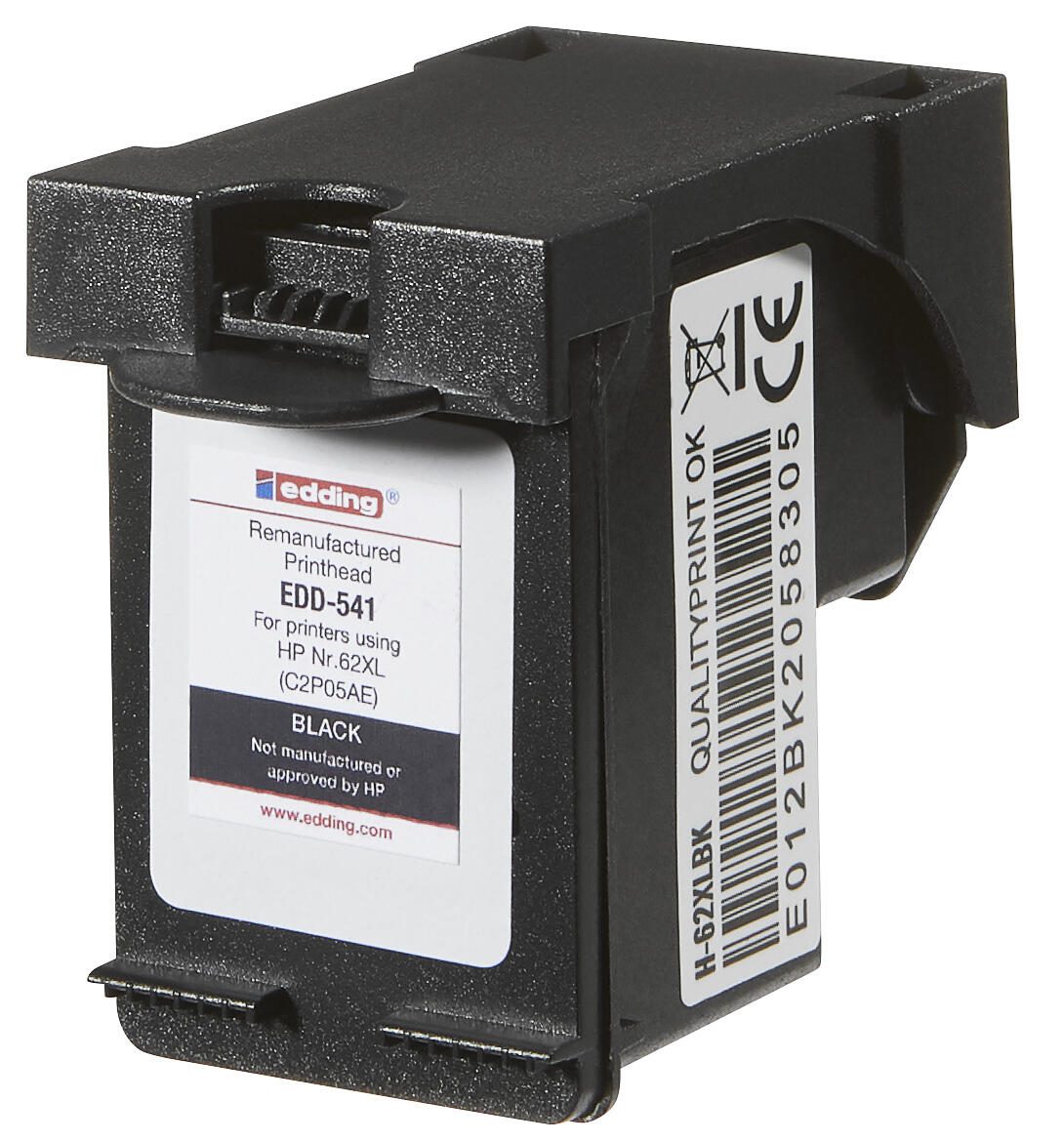 edding Druckerpatrone EDD-541 schwarz kompatibel zu HP 62XL (C2P05AE)