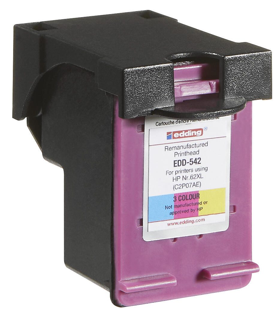 edding Druckerpatrone EDD-542 color kompatibel zu HP 62XL (C2P07AE)