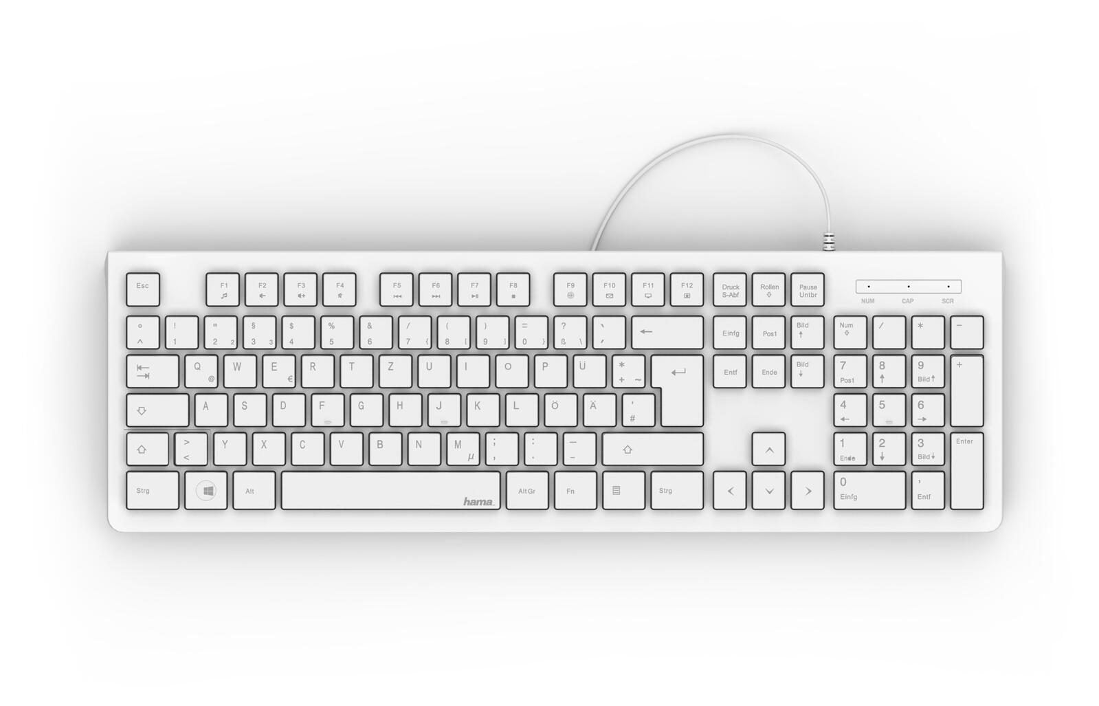 Hama Tastatur kabelgebunden KC-200 weiß