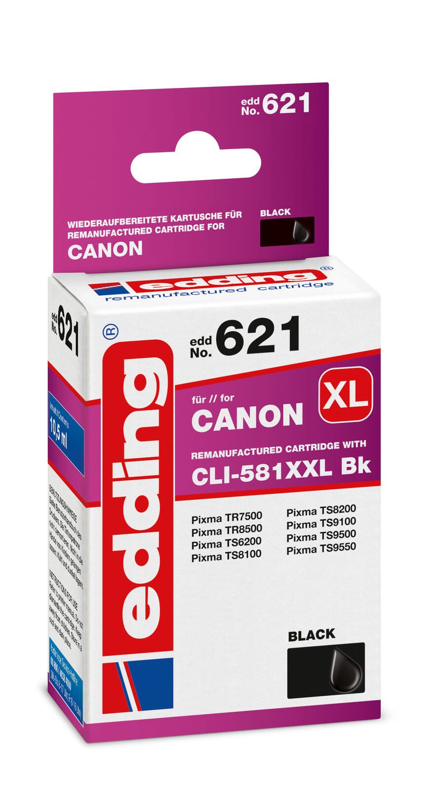 edding Druckerpatrone EDD-621 schwarz kompatibel zu Canon CLI-581XXL BK