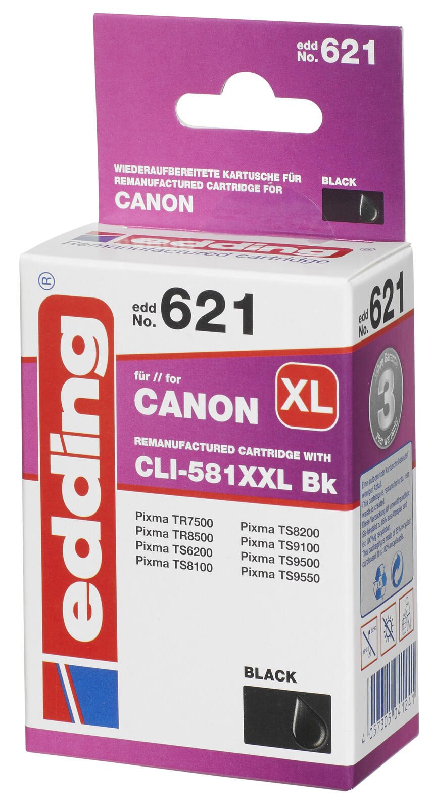 edding Druckerpatrone EDD-621 schwarz kompatibel zu Canon CLI-581XXL BK