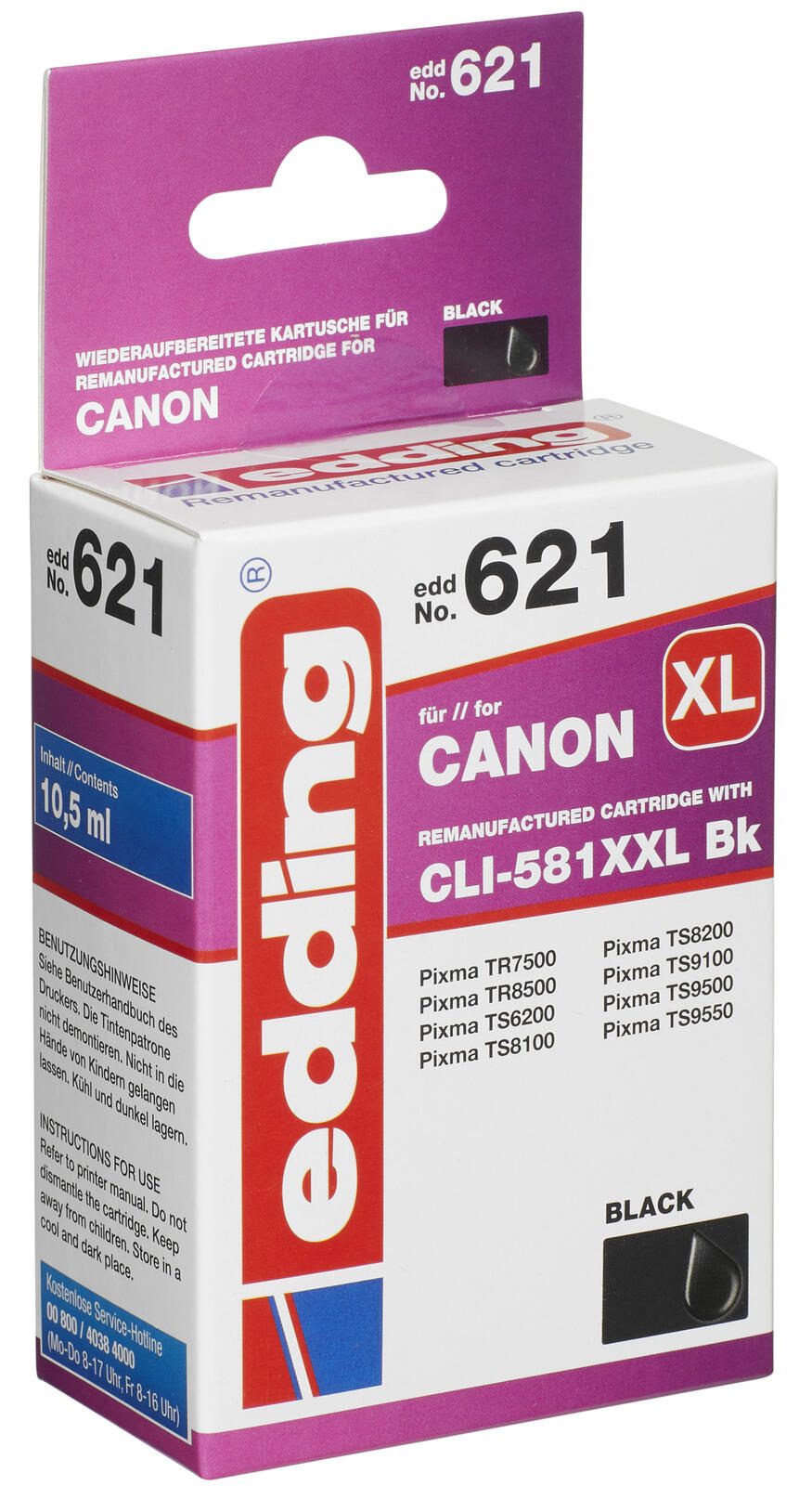 edding Druckerpatrone EDD-621 schwarz kompatibel zu Canon CLI-581XXL BK