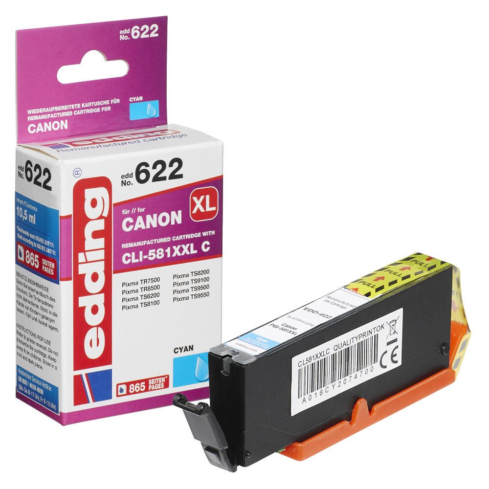 edding Druckerpatrone EDD-622 cyan kompatibel zu Canon CLI-581XXL C