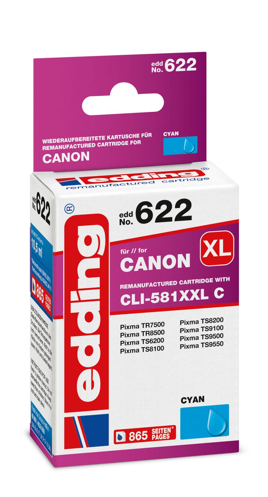 edding Druckerpatrone EDD-622 cyan kompatibel zu Canon CLI-581XXL C