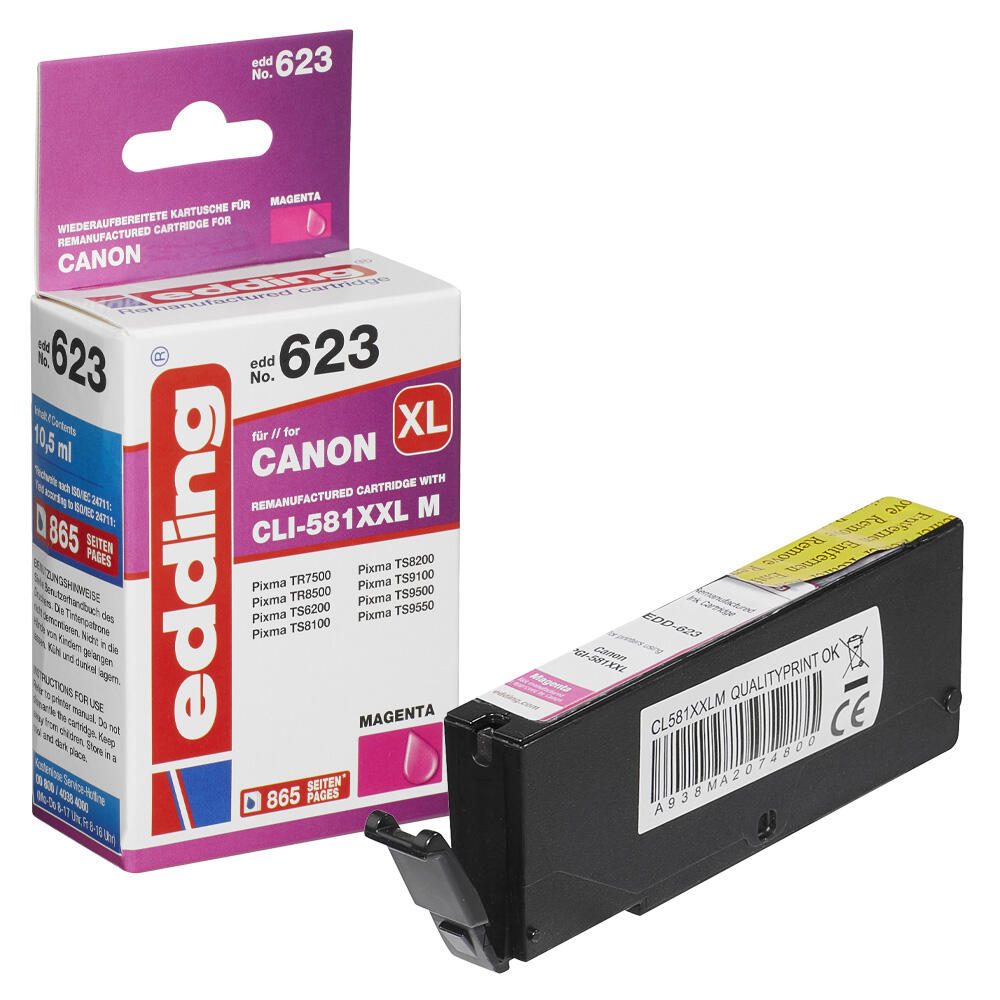 edding Druckerpatrone EDD-623 magenta kompatibel zu Canon CLI-581XXL M