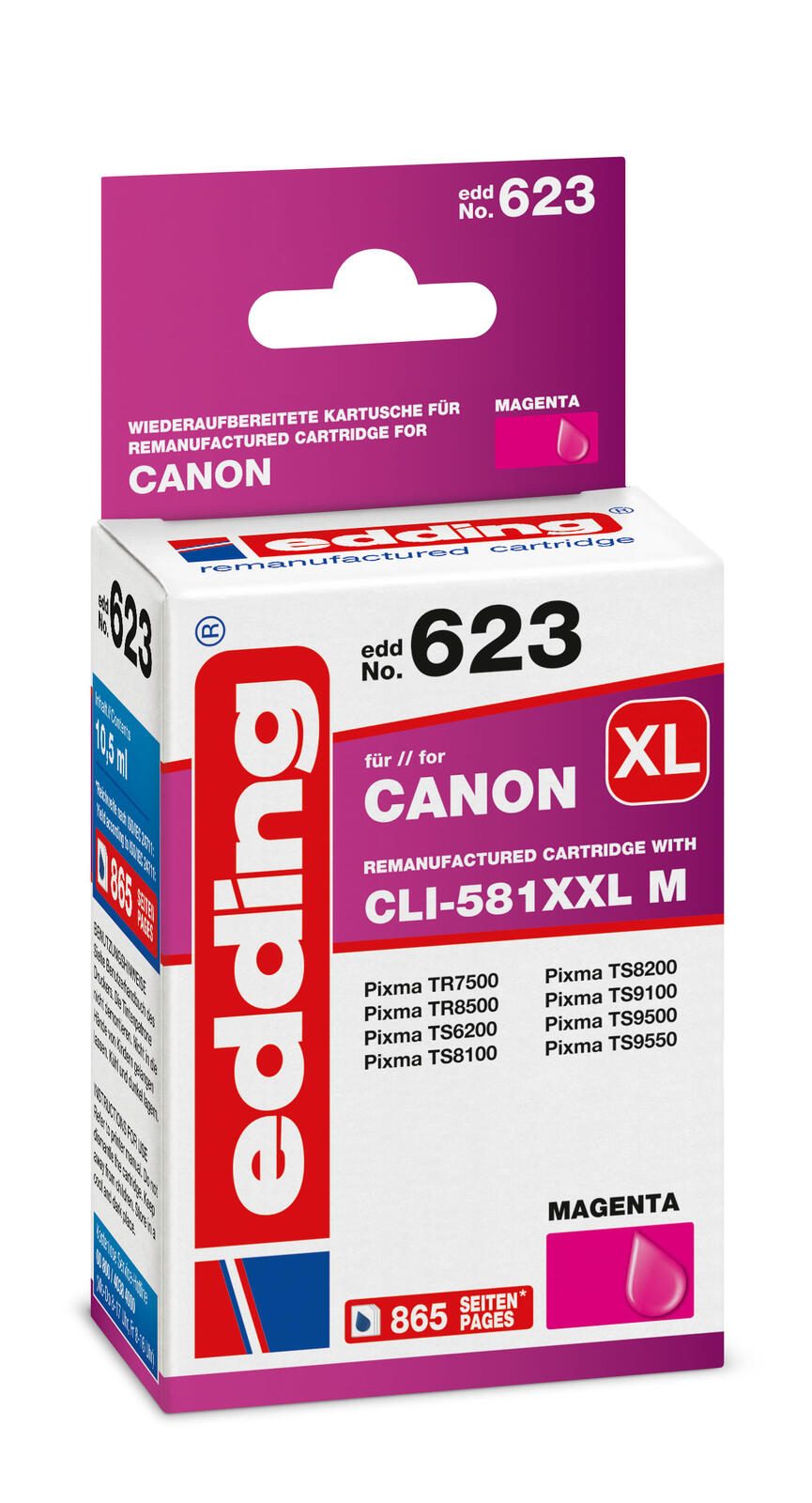 edding Druckerpatrone EDD-623 magenta kompatibel zu Canon CLI-581XXL M