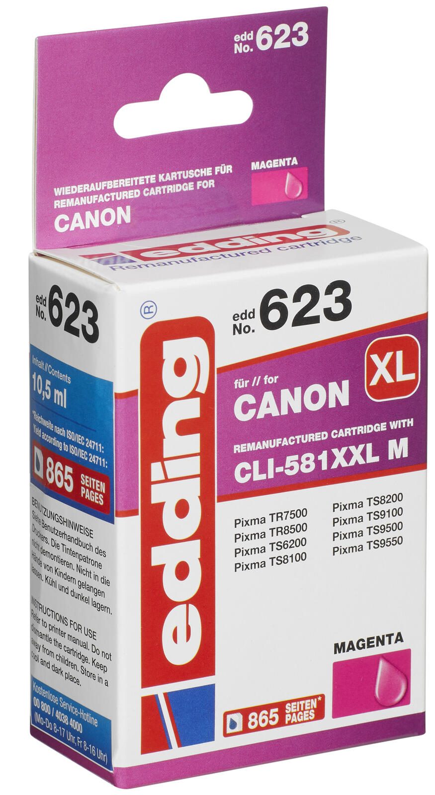 edding Druckerpatrone EDD-623 magenta kompatibel zu Canon CLI-581XXL M