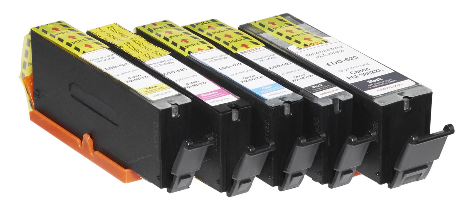 edding Druckerpatronen EDD-625 2x schwarz, cyan, magenta, gelb kompatibel zu Canon PGI-580XXL BK, CLI-581XXL BK/C/M/Y, 5