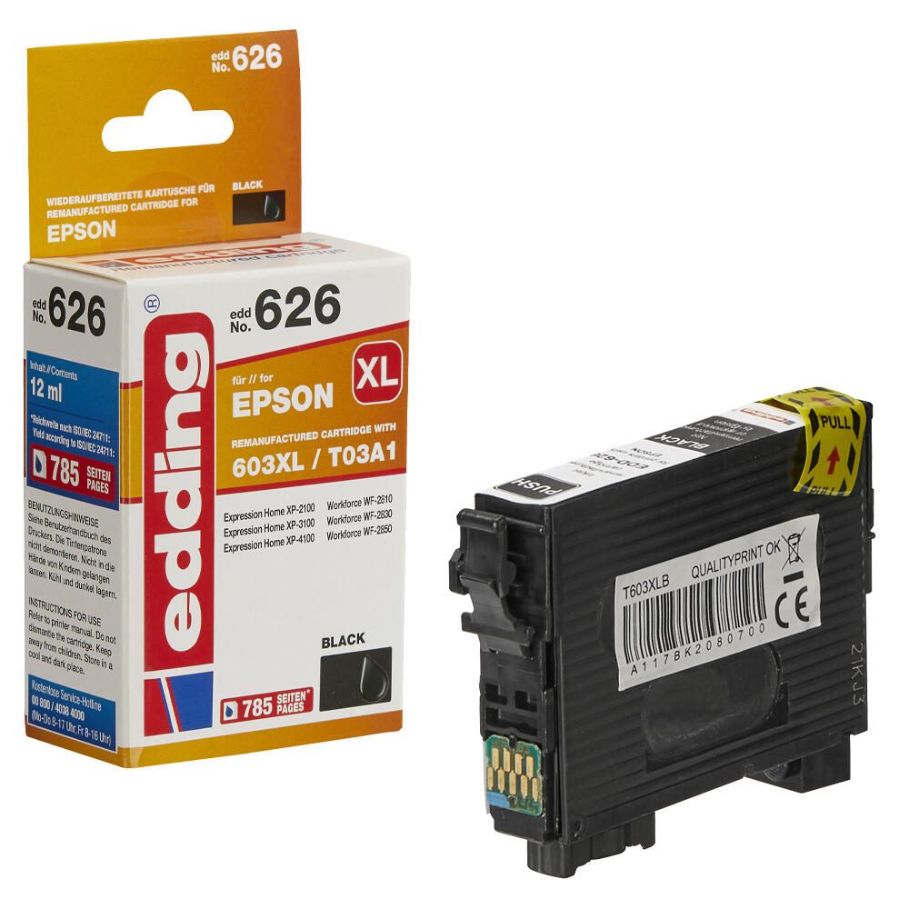 edding Druckerpatrone EDD-626 schwarz kompatibel zu EPSON 603XL Bk