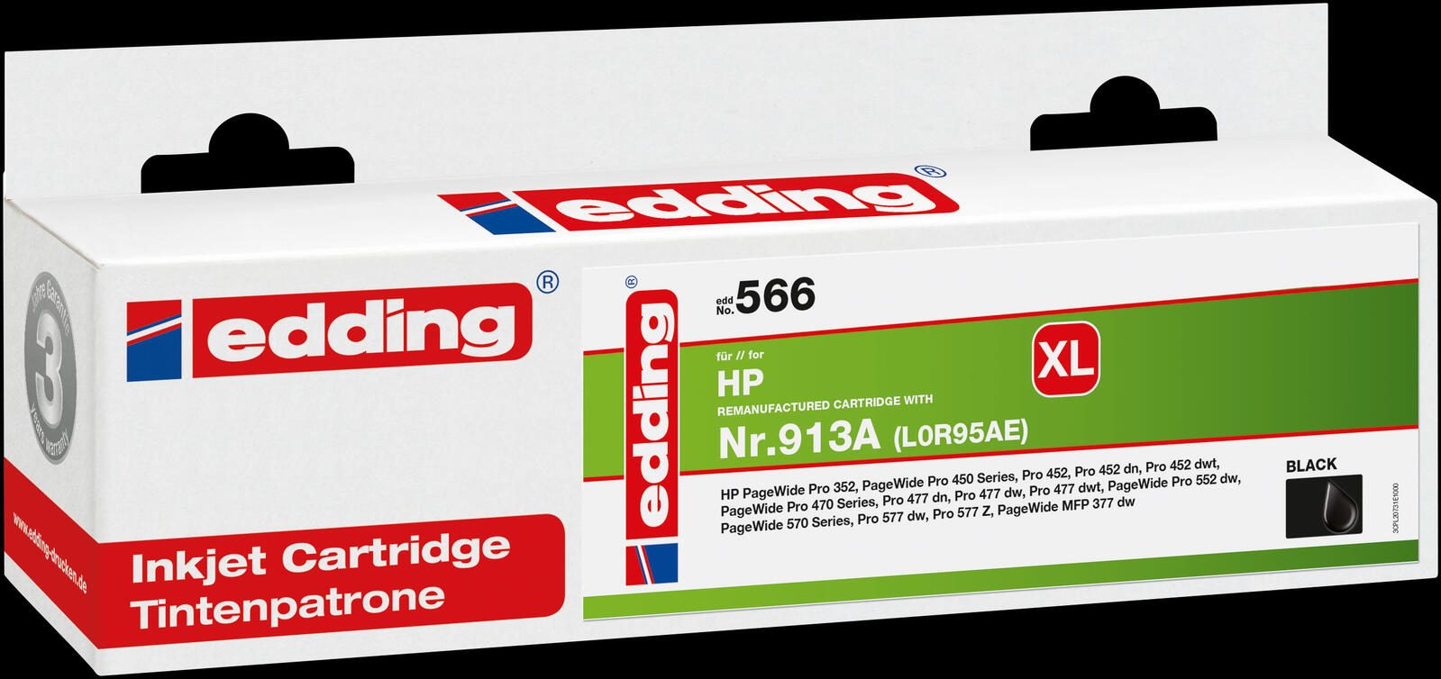 edding Druckerpatrone EDD-566 schwarz kompatibel zu HP 913A (L0R95AE)