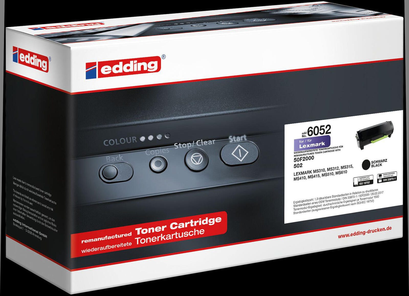 edding Toner EDD-6052 schwarz kompatibel zu LEXMARK 50F2000