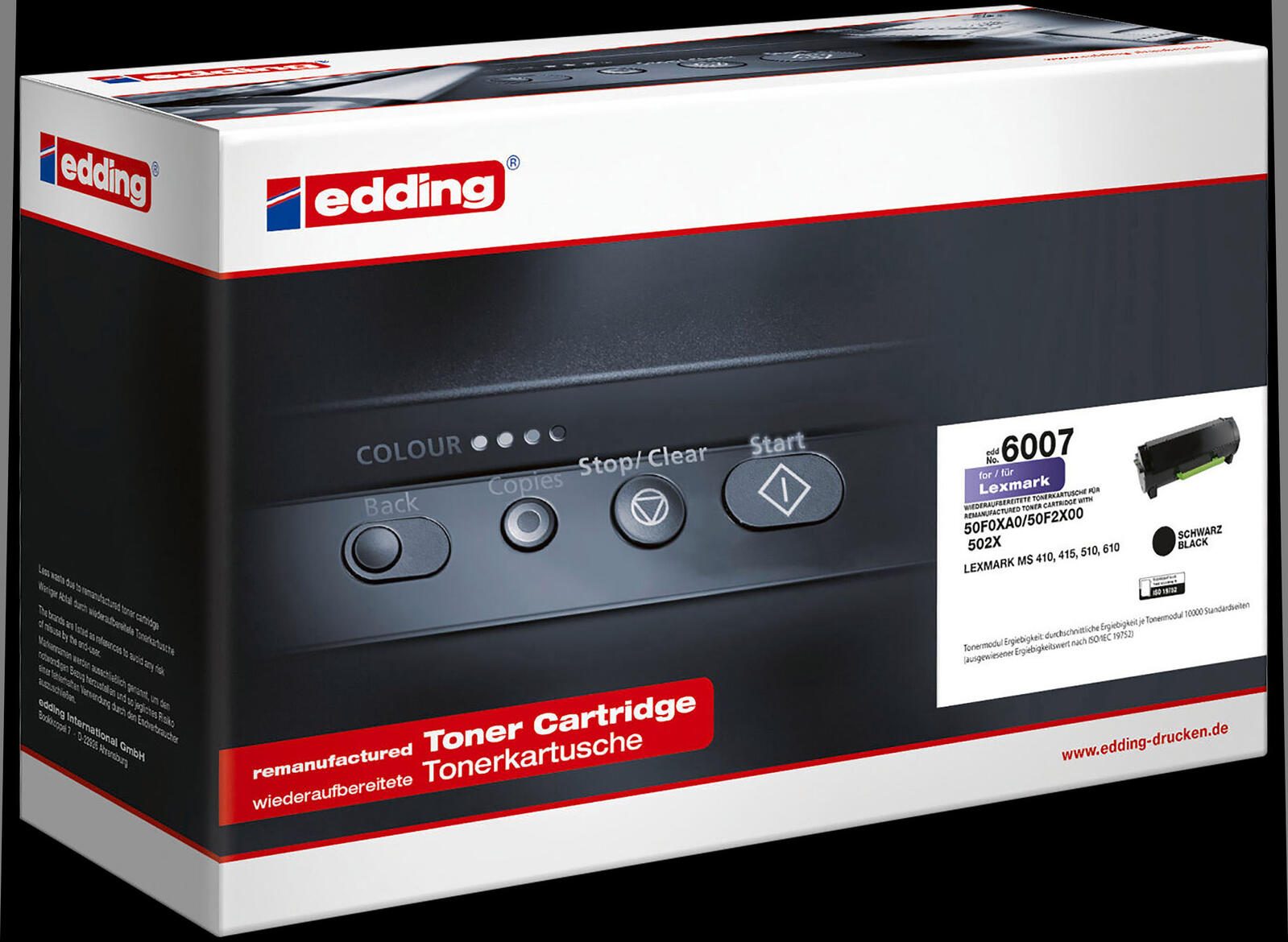 edding Toner EDD-6007 schwarz kompatibel zu LEXMARK 50F0XA0