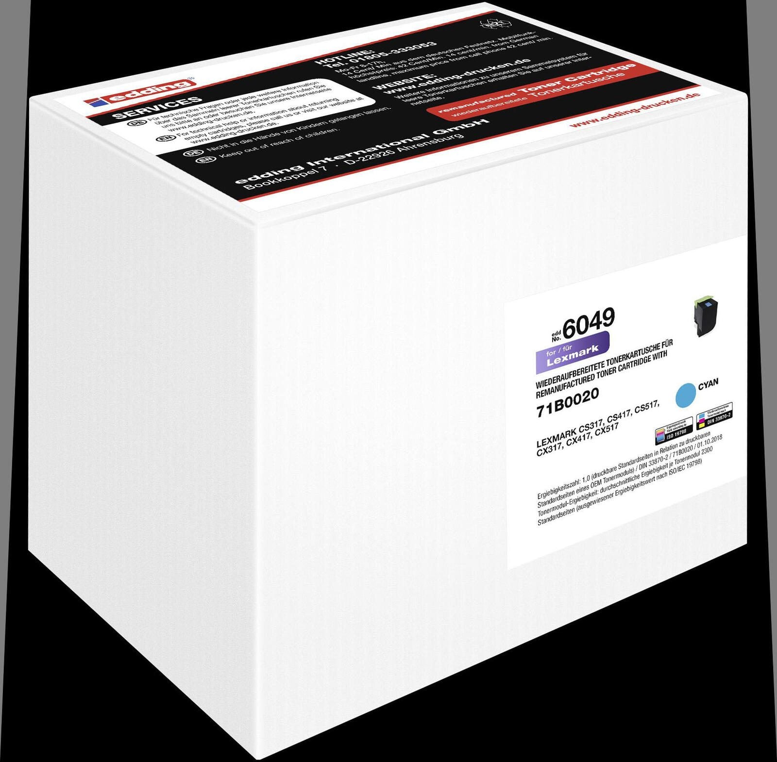 edding Toner EDD-6049 cyan kompatibel zu LEXMARK 71B0020/71B20C0