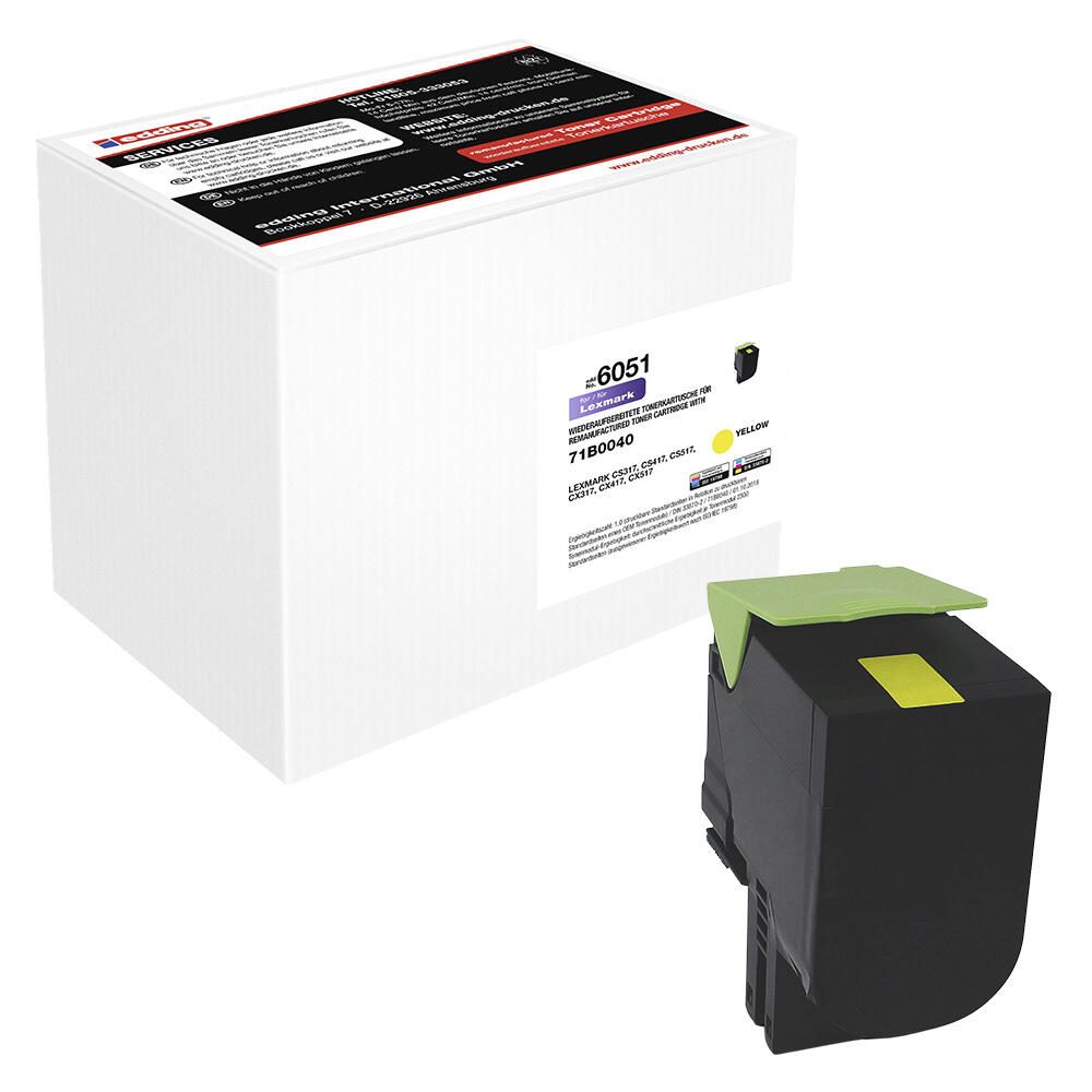 edding Toner EDD-6051 gelb kompatibel zu LEXMARK 71B0040/71B20Y0