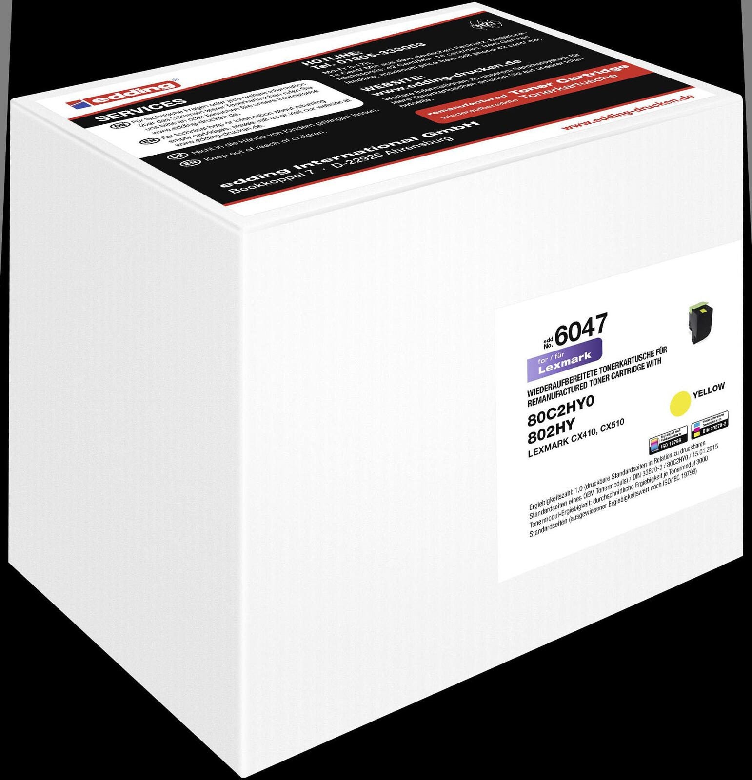 edding Toner EDD-6047 gelb kompatibel zu LEXMARK 80C2HY0