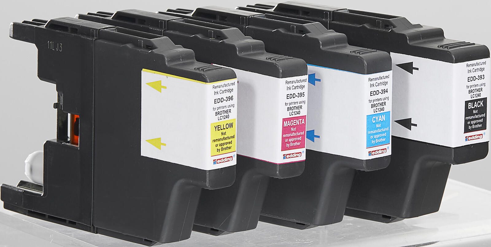 edding Druckerpatronen EDD-439 schwarz, cyan, magenta, gelb kompatibel zu brother LC-1240BK/C/M/Y, 4er-Set