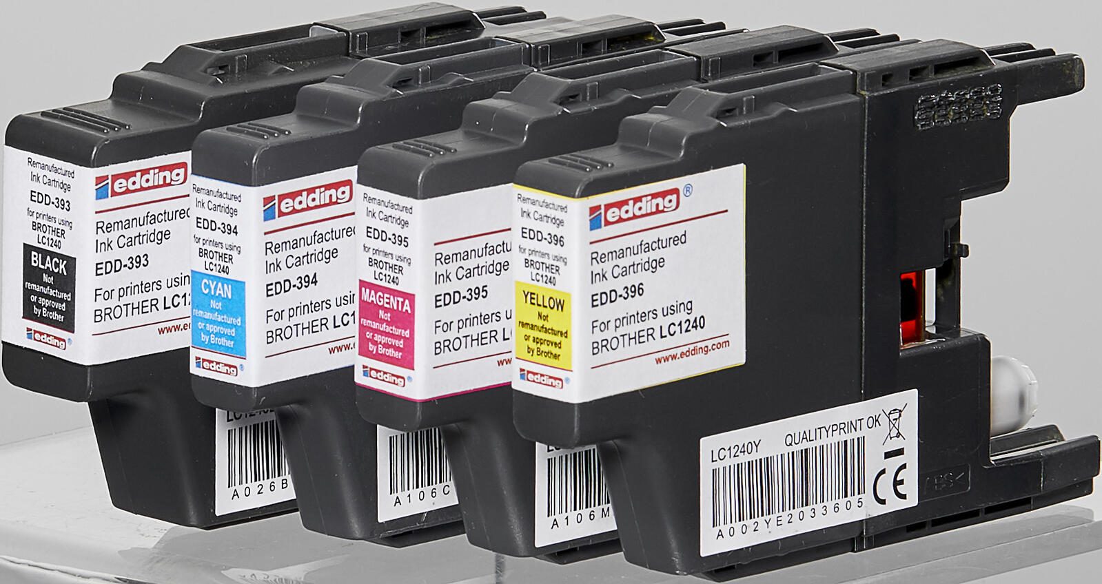 edding Druckerpatronen EDD-439 schwarz, cyan, magenta, gelb kompatibel zu brother LC-1240BK/C/M/Y, 4er-Set