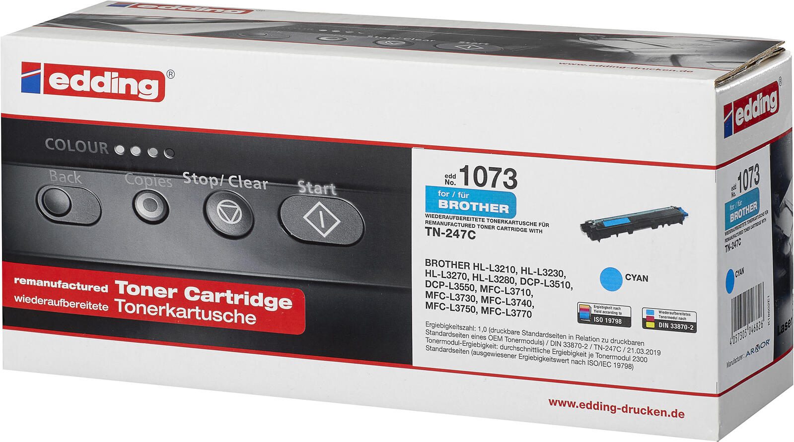 edding Toner EDD-1073 cyan kompatibel zu brother TN-247C