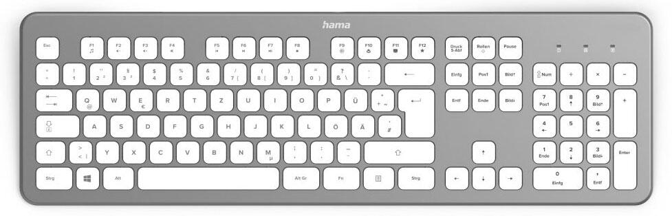 Hama Tastatur kabellos KW-700 silber, weiß