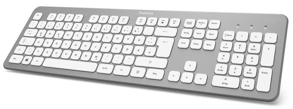 Hama Tastatur kabellos KW-700 silber, weiß