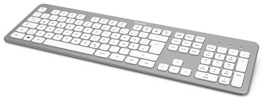 Hama Tastatur kabellos KW-700 silber, weiß