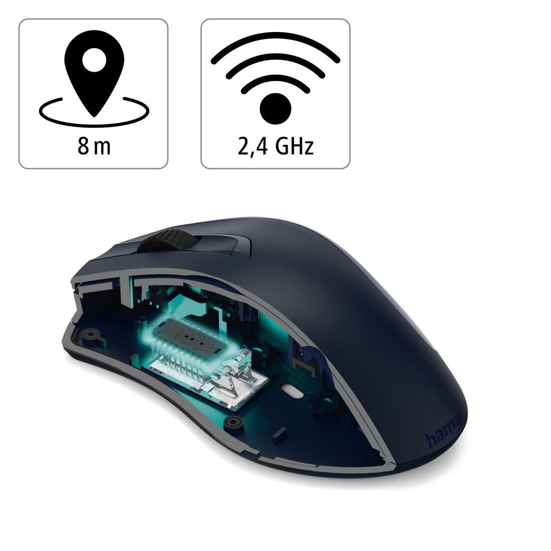 Hama MW-800 V2 Maus kabellos blau