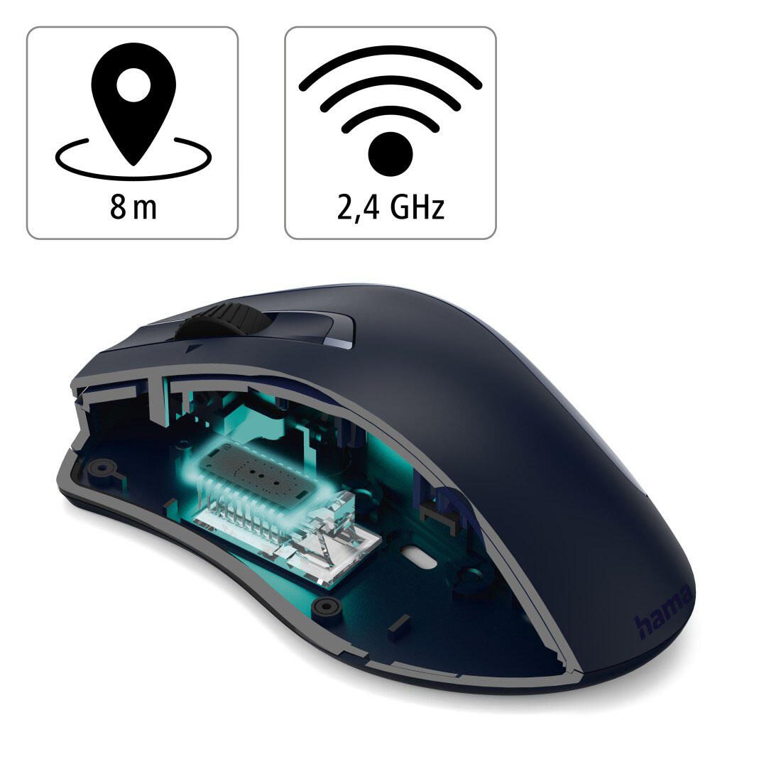 Hama MW-900 V2 Maus kabellos blau