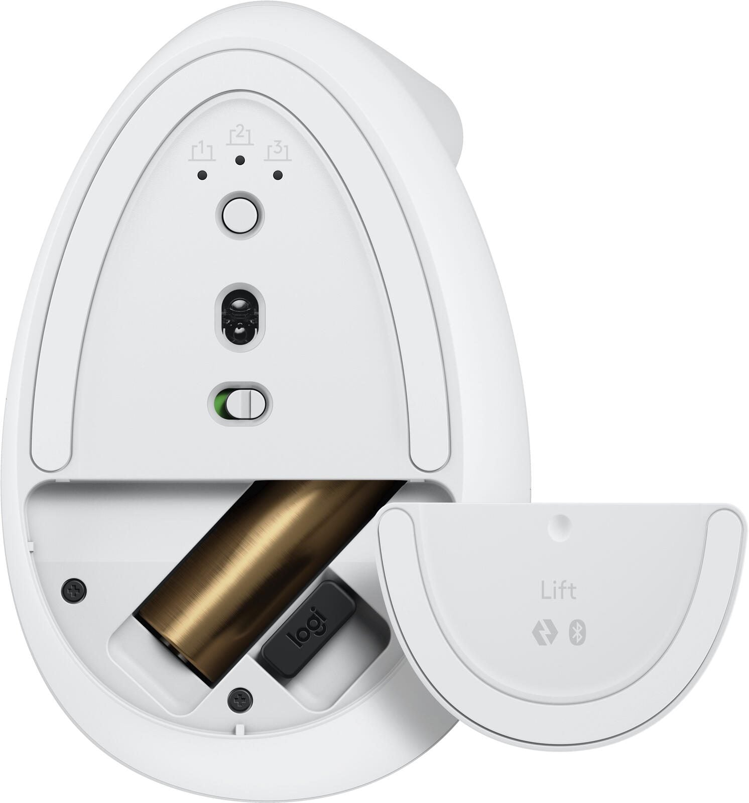 Logitech Lift for Mac Maus ergonomisch kabellos weiß