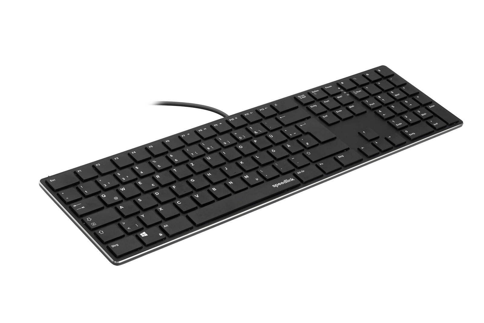 Speedlink RIVA Slim Metal Scissor Tastatur, schwarz - DE Layout