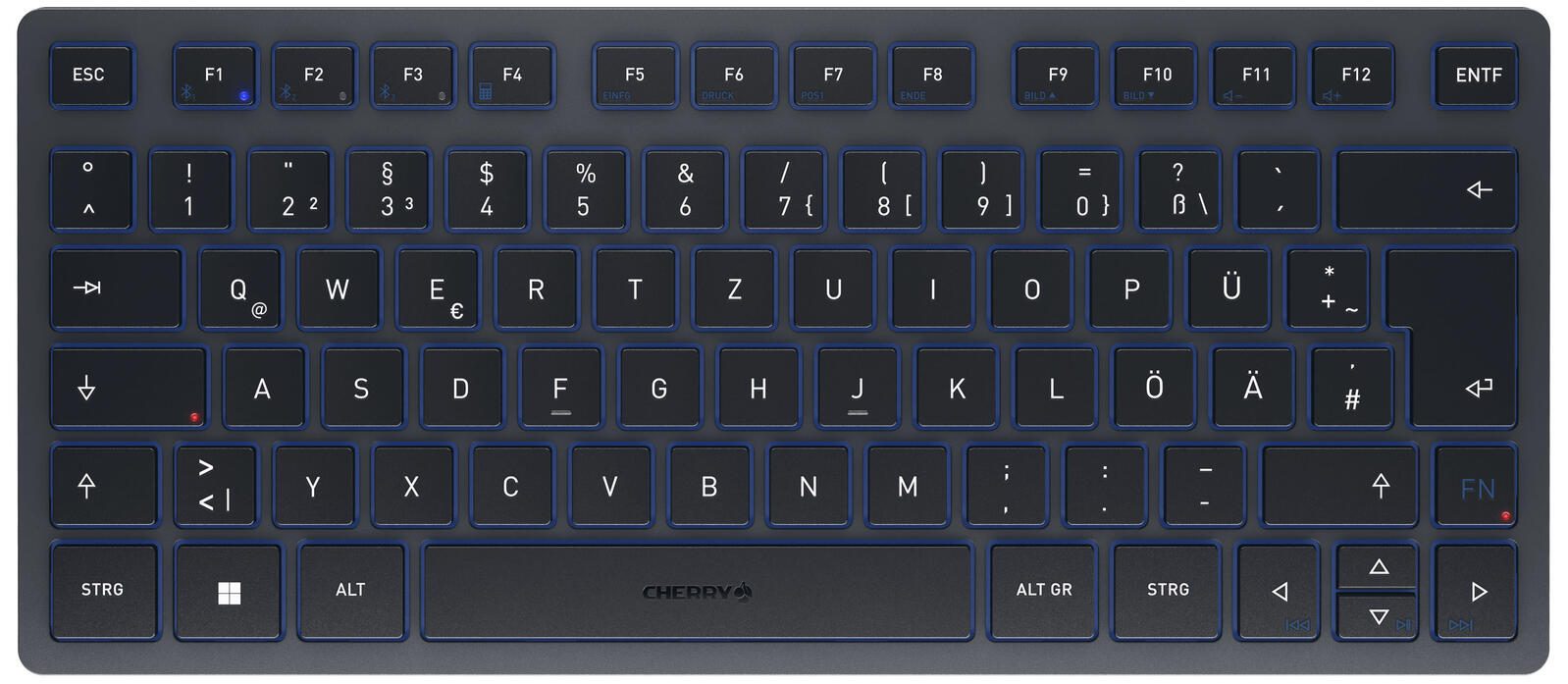 Cherry Tastatur kabellos KW7100 MINI BT schieferblau