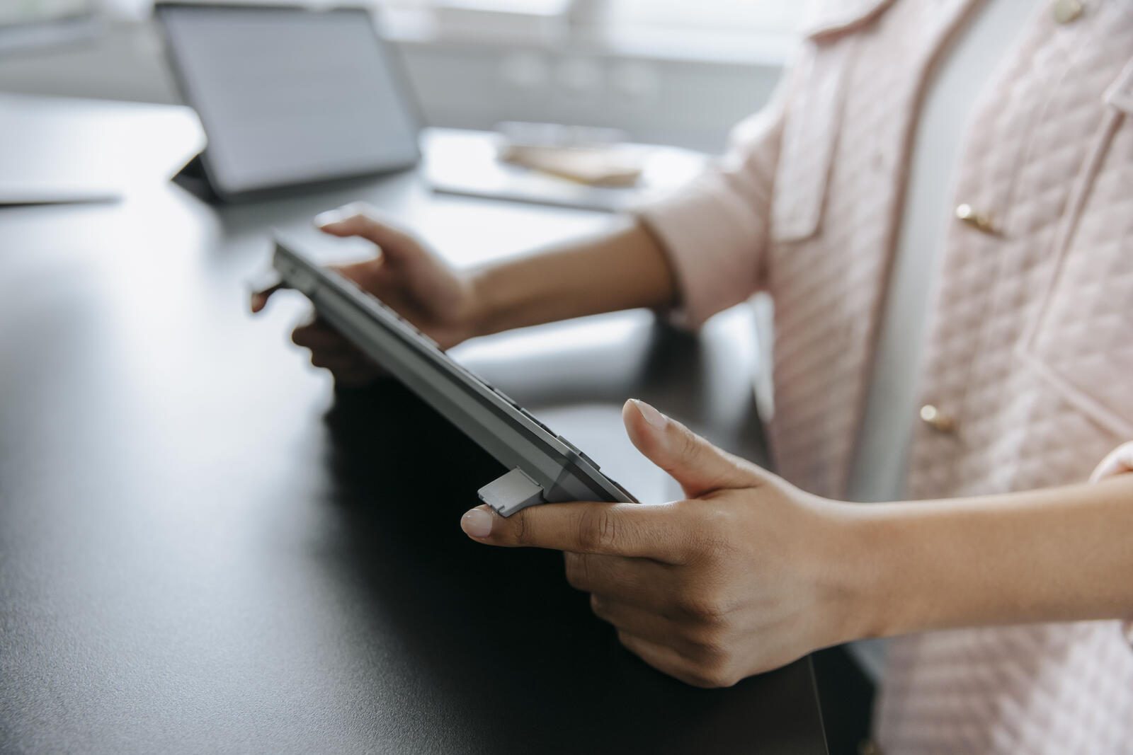 Cherry Tastatur kabellos KW7100 MINI BT schieferblau