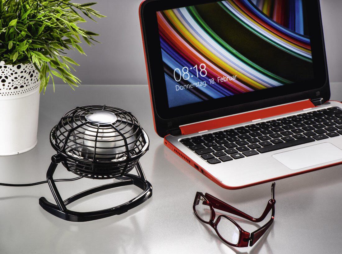 Hama USB-Ventilator schwarz Metall