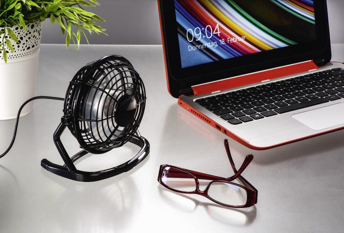 Hama USB-Ventilator schwarz Metall