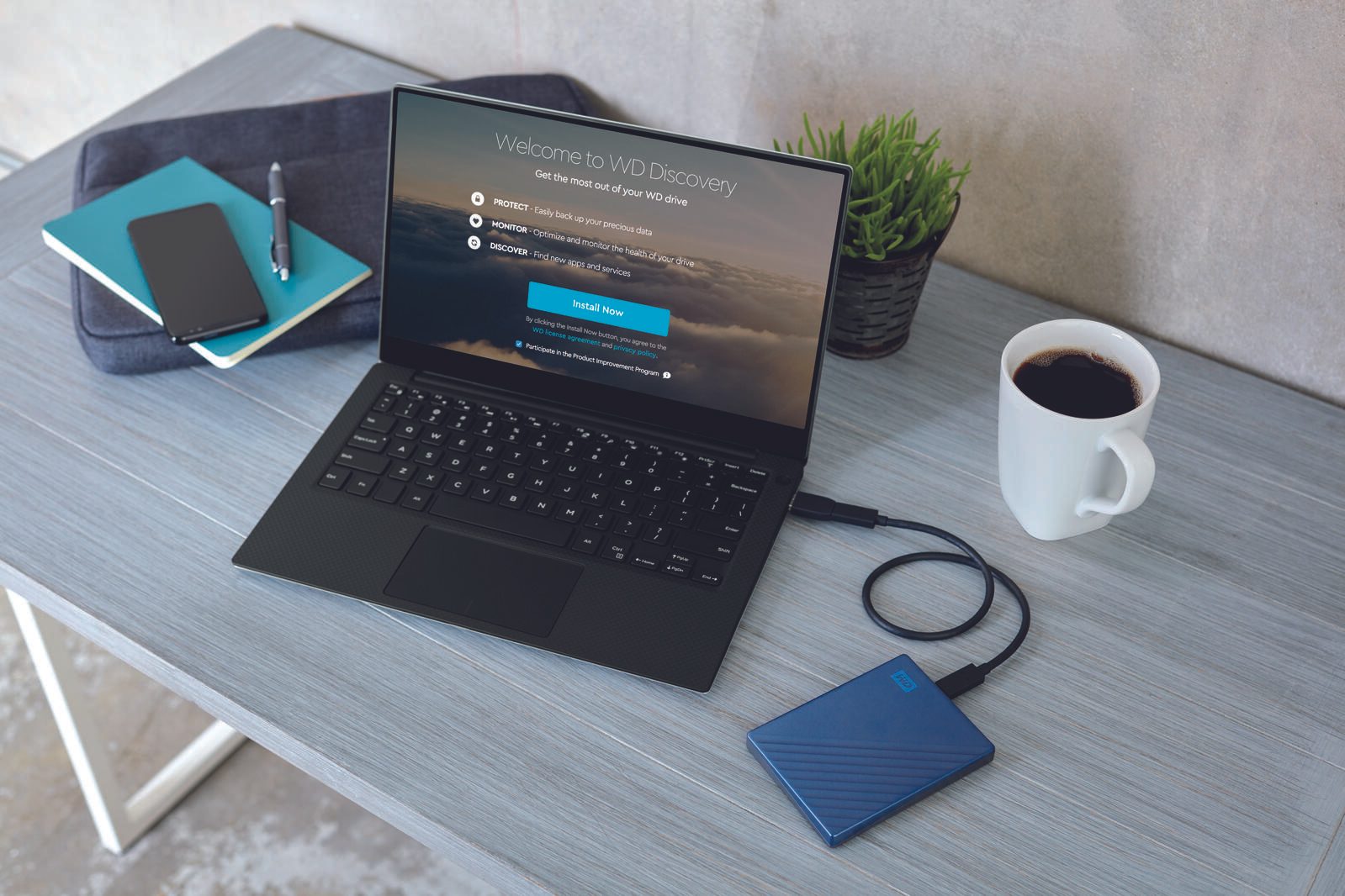 WD My Passport Ultra mobile Festplatte 2 TB blau