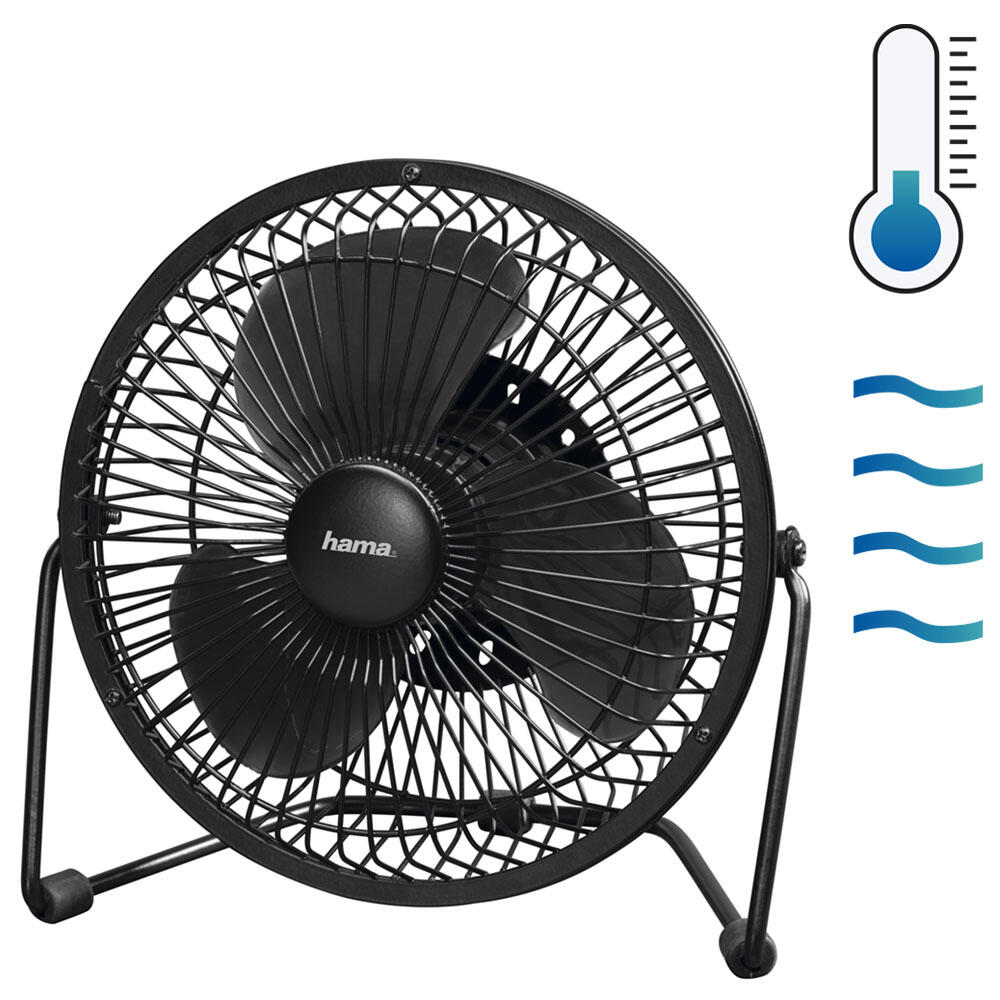Hama USB-Ventilator schwarz Metall