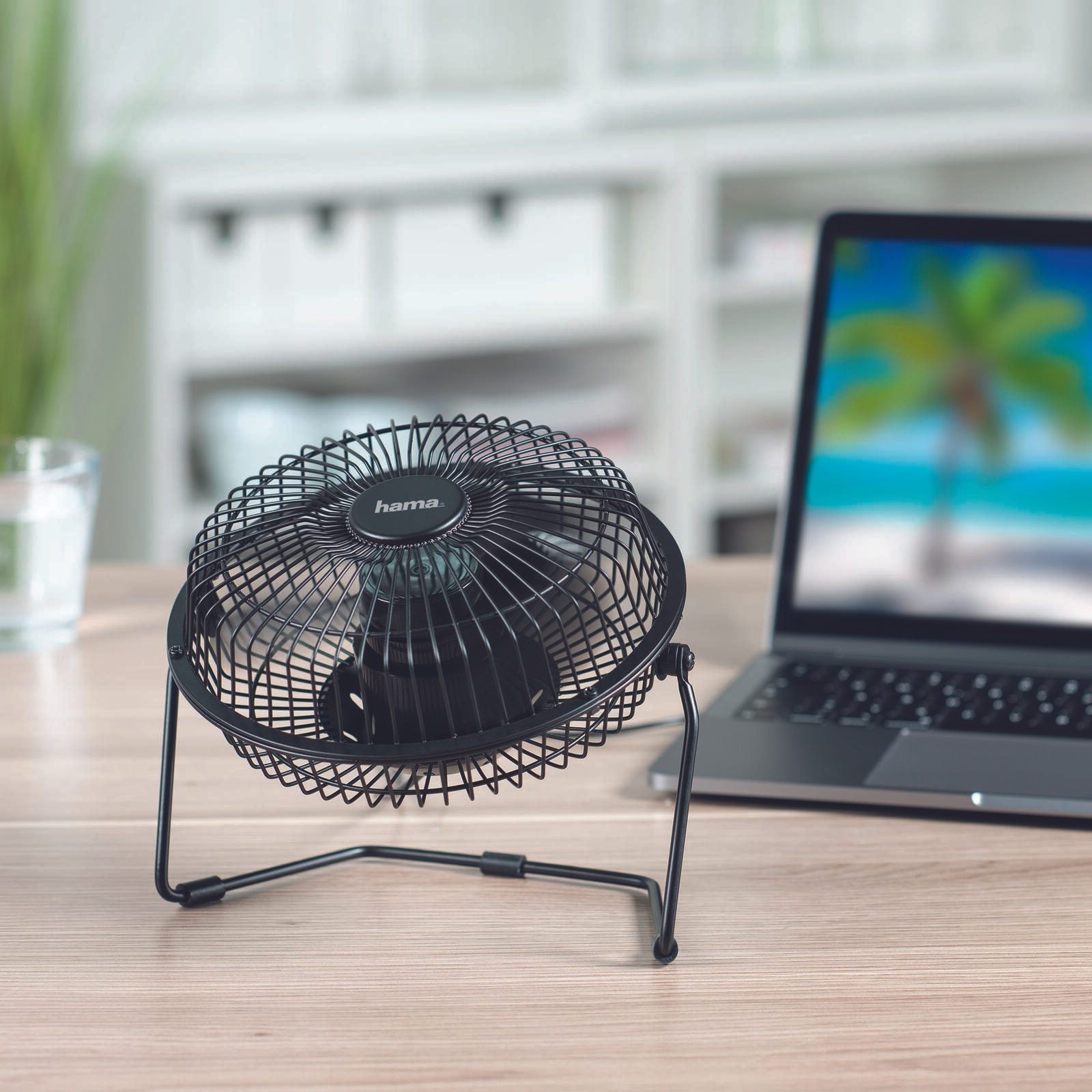 Hama USB-Ventilator schwarz Metall