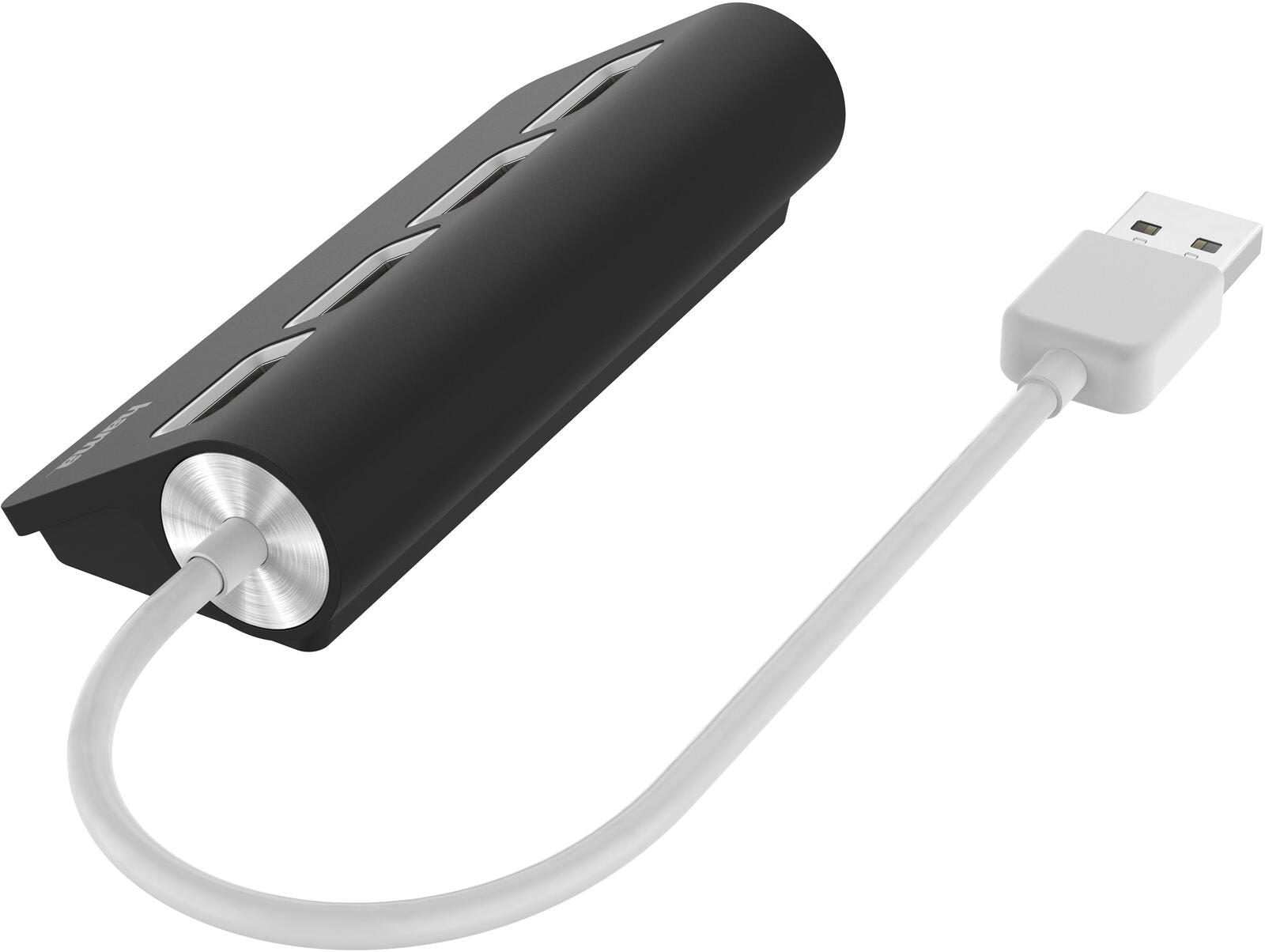 hama 4-fach USB-Hub schwarz