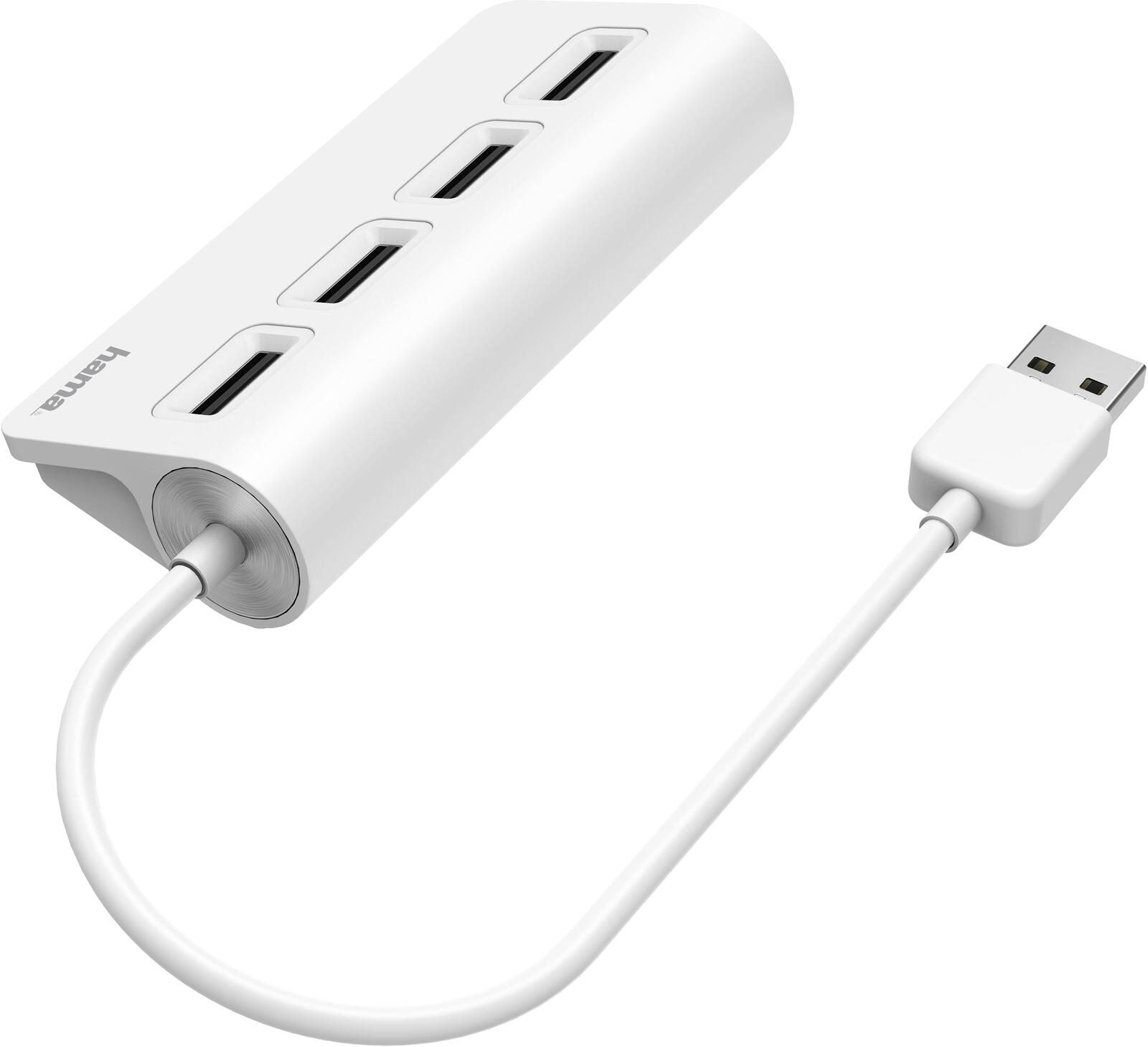hama 4-fach USB-Hub weiß