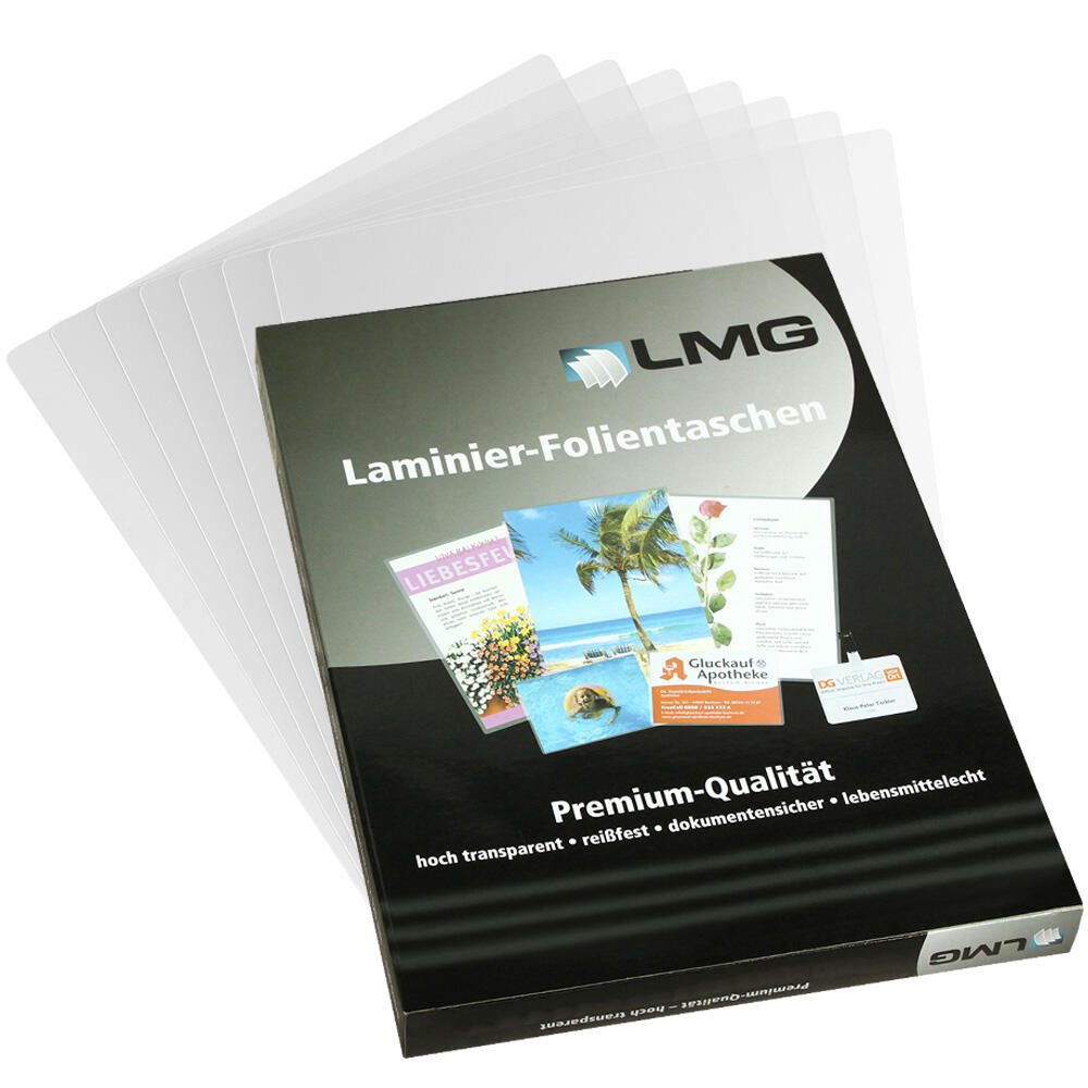 LMG Laminierfolien glänzend 6,0 x 9,0 cm 80 mikron