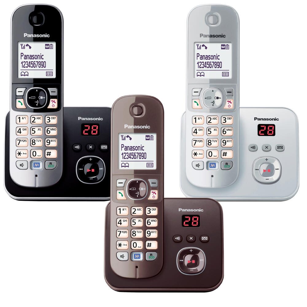 Panasonic Schnurloses Telefon mit Anrufbeantworter KX-TG6821GB schwarz-silber