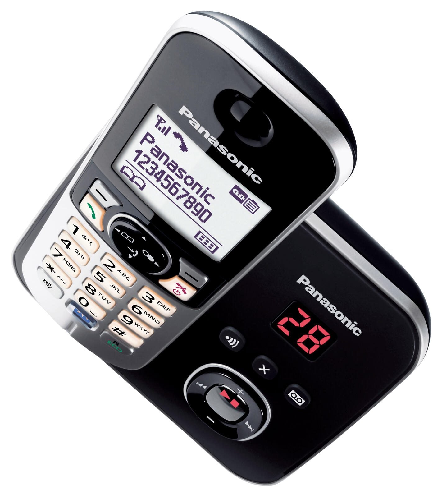 Panasonic Schnurloses Telefon mit Anrufbeantworter KX-TG6821GB schwarz-silber
