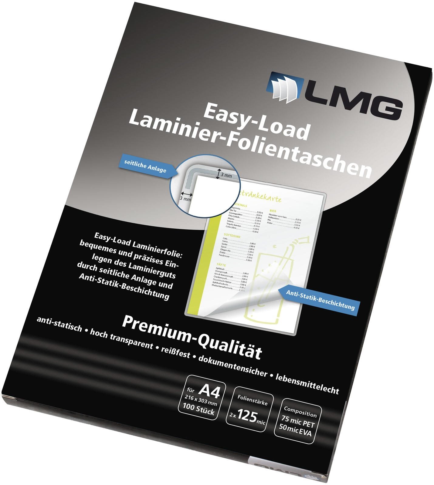 LMG Laminierfolien glänzend 125 mikron A4
